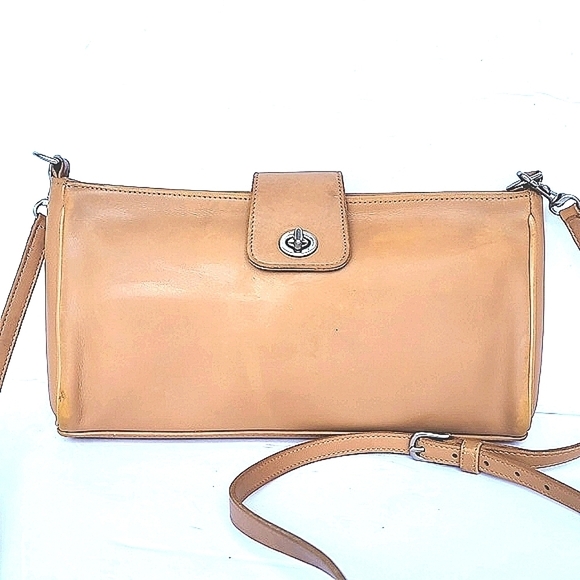 Coach Handbags - Coach Vintage Turnlock Legacy Demi Tan Camel Shoulder Crossbody Bag